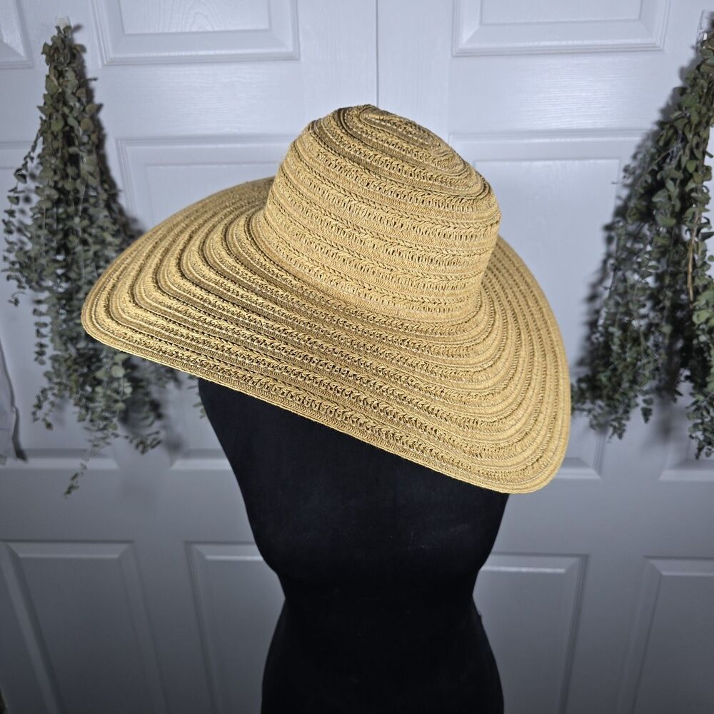 A New Day Women’s Tan Woven Extra Wide Brimmed Sun Hat OSFM